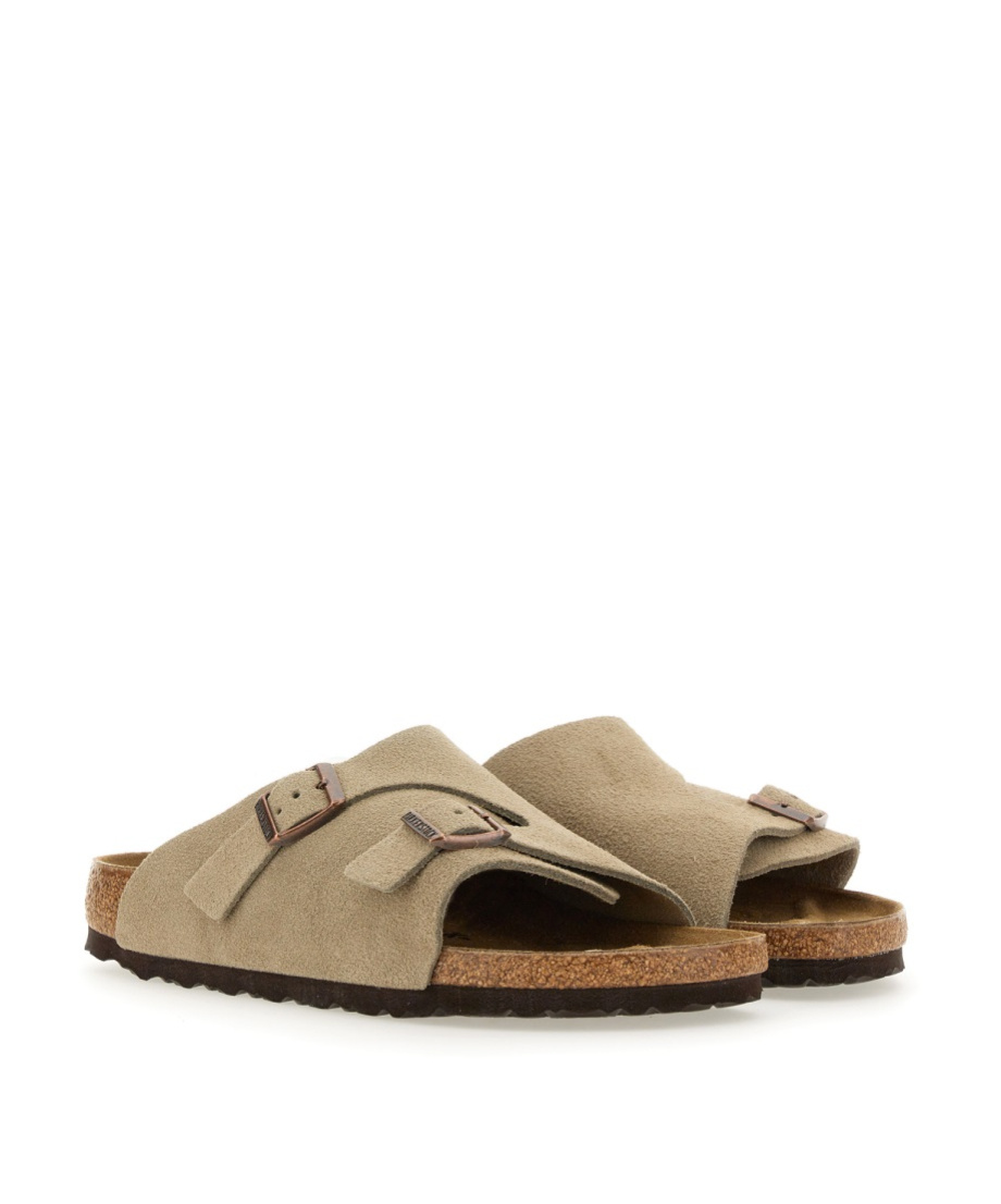 Birkenstock Zürich Suede Flat Sandals In Brown
