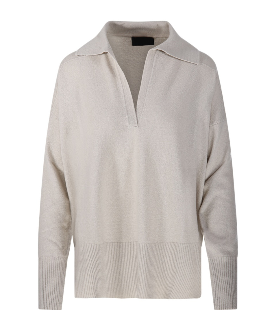 Roberto Collina Long Sleeve Ribbed Sweater In Gray