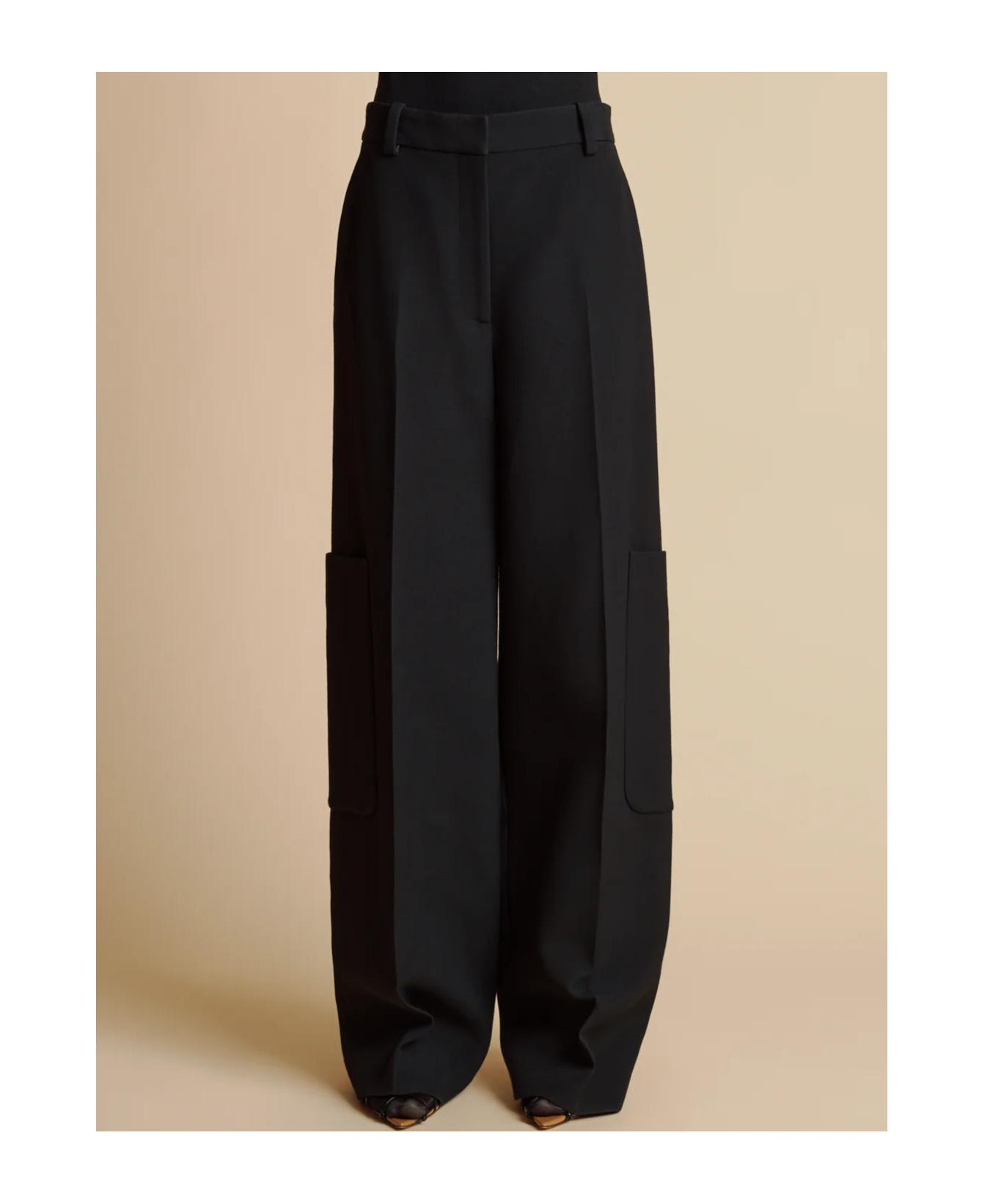 Khaite High-waist Design Casual Pants In Black