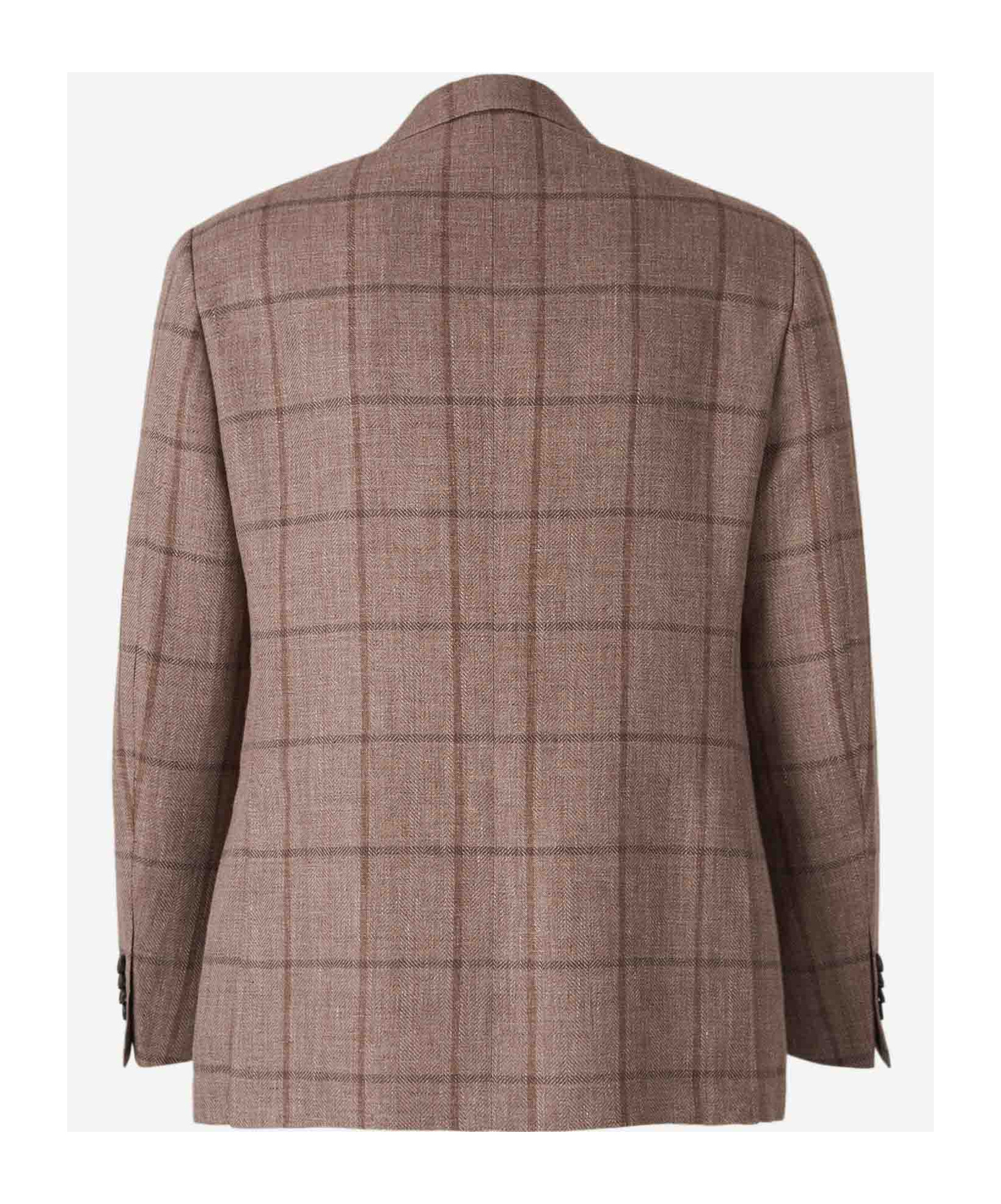 Canali Textured Check Pattern Jacket In Brown