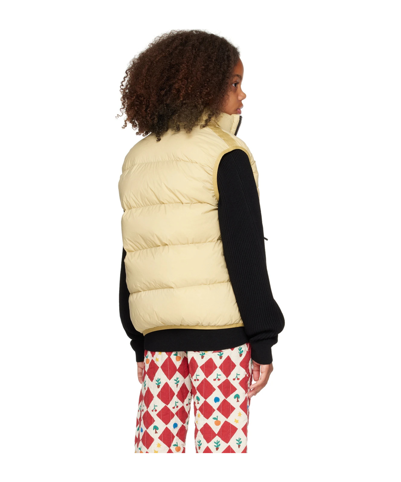 Stone Island Kids Beige Zip Down Vest In Nude