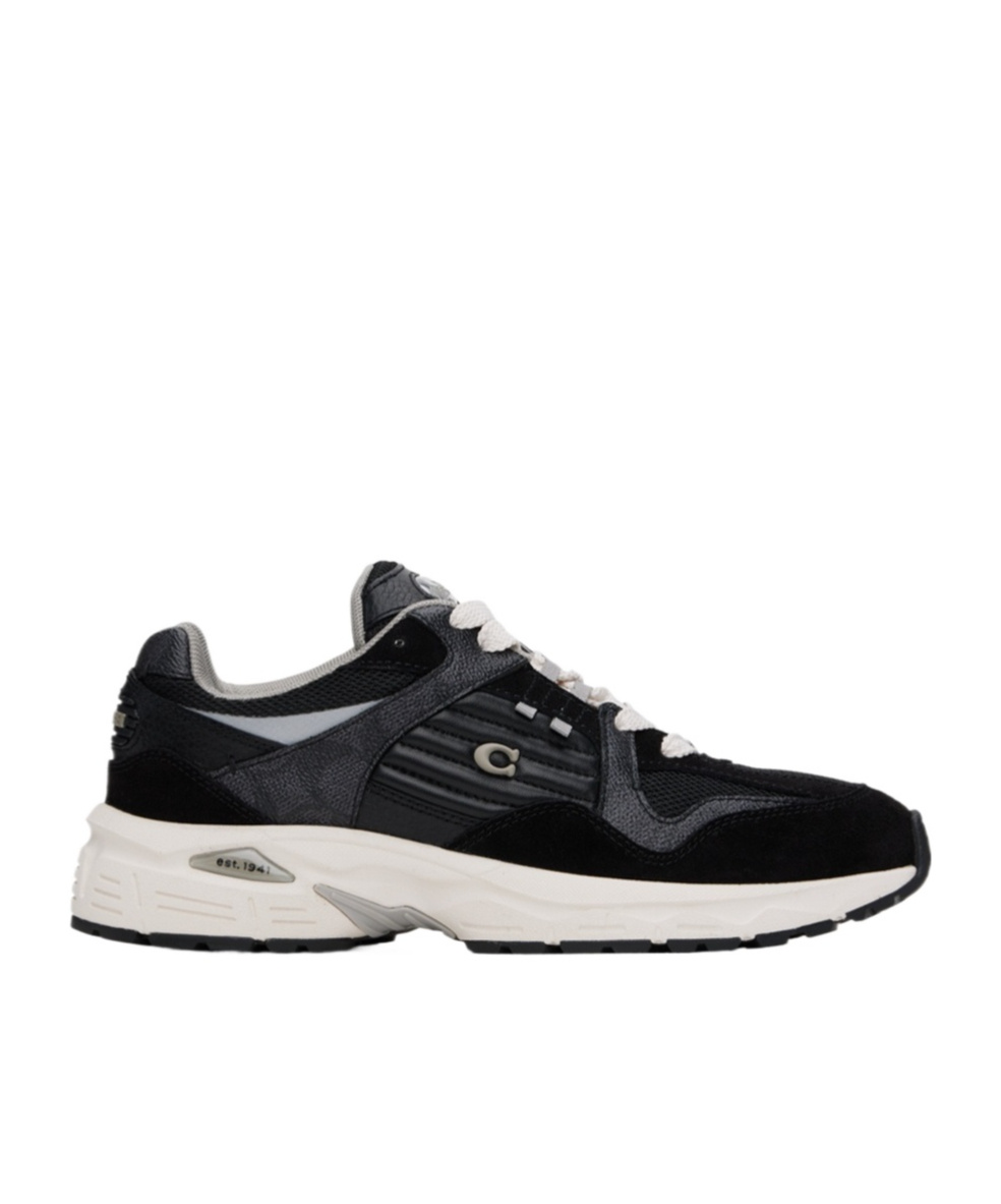 Coach Logo Lace Low-cut Skate Shoes In Black