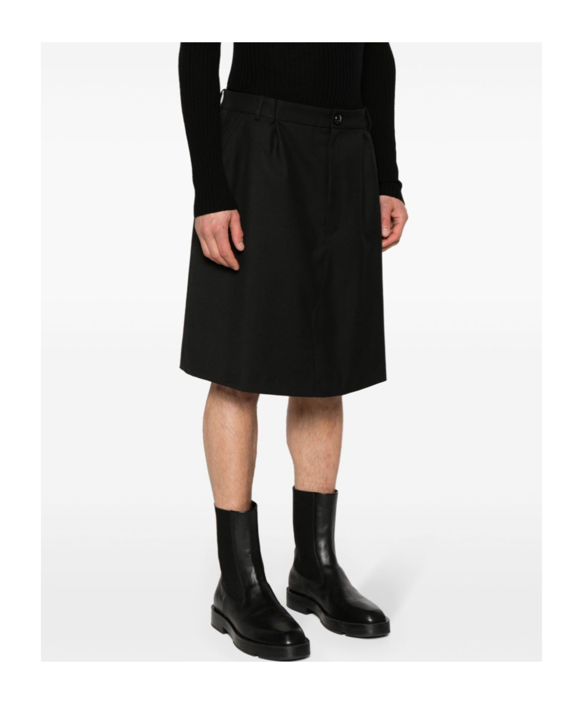 Namacheko Tidan Layered Twill Shorts In Black
