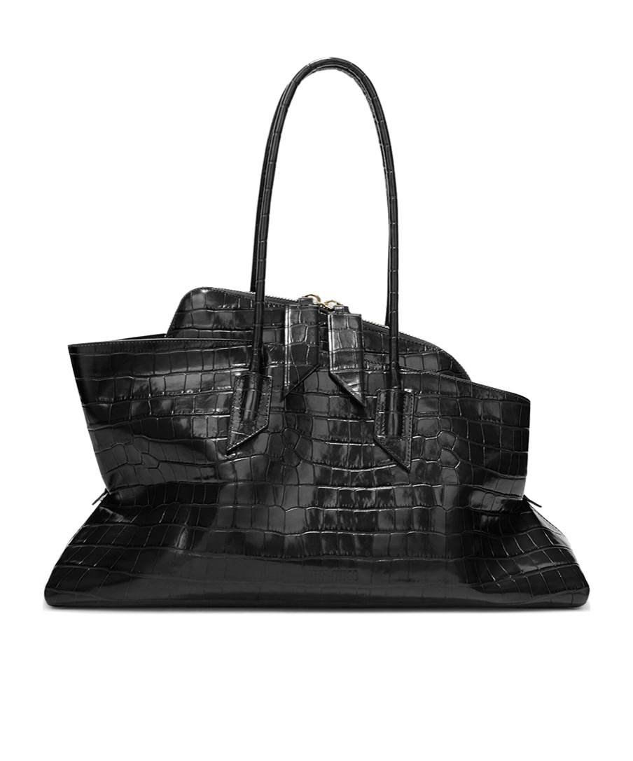 Attico Medium La Passeggiata Embossed Bag In Black