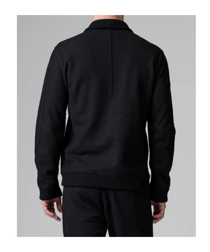 Transit Regular Fit Jacket In Raw Cut Virgin Boiled Wool In Blue