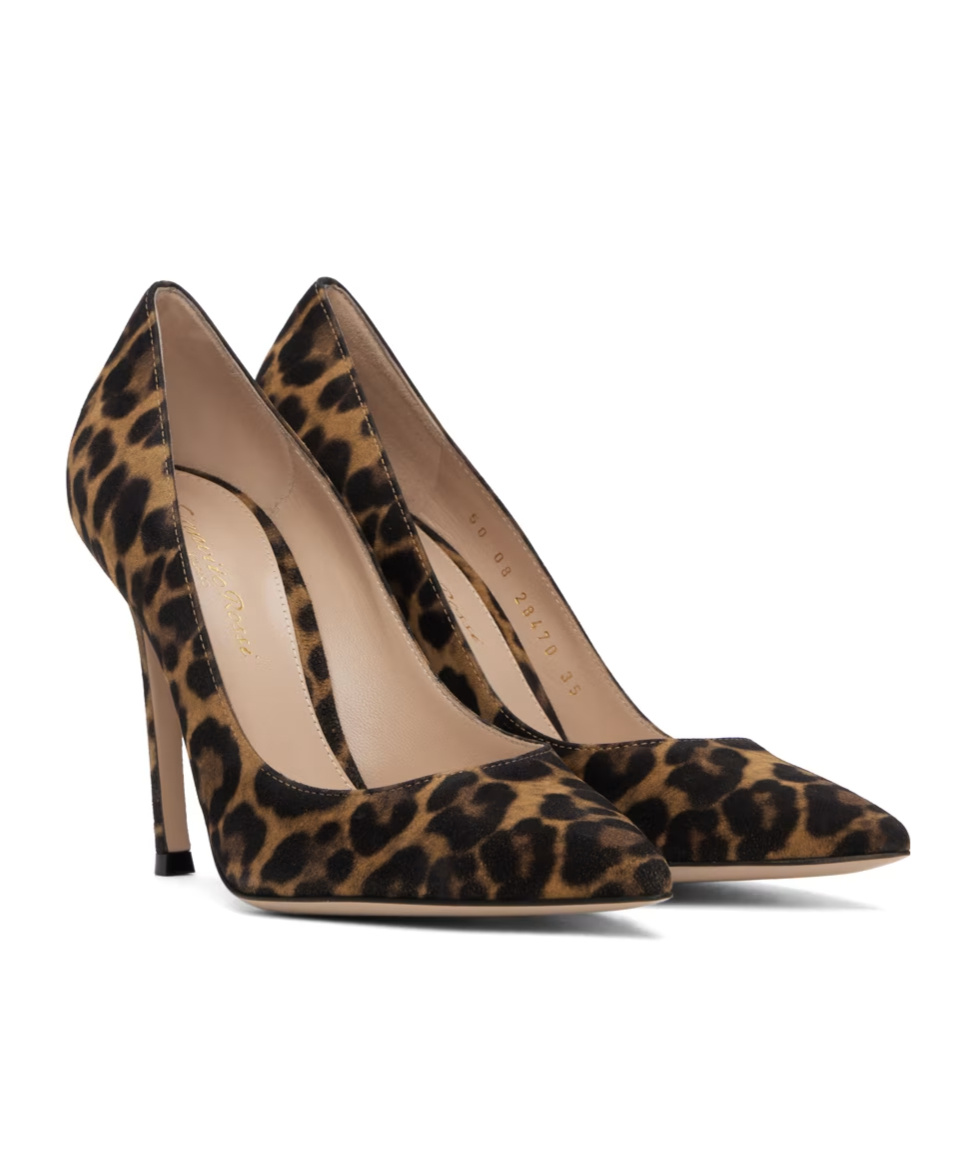 Gianvito Rossi Leopard-print Suede Stiletto Pumps In Black