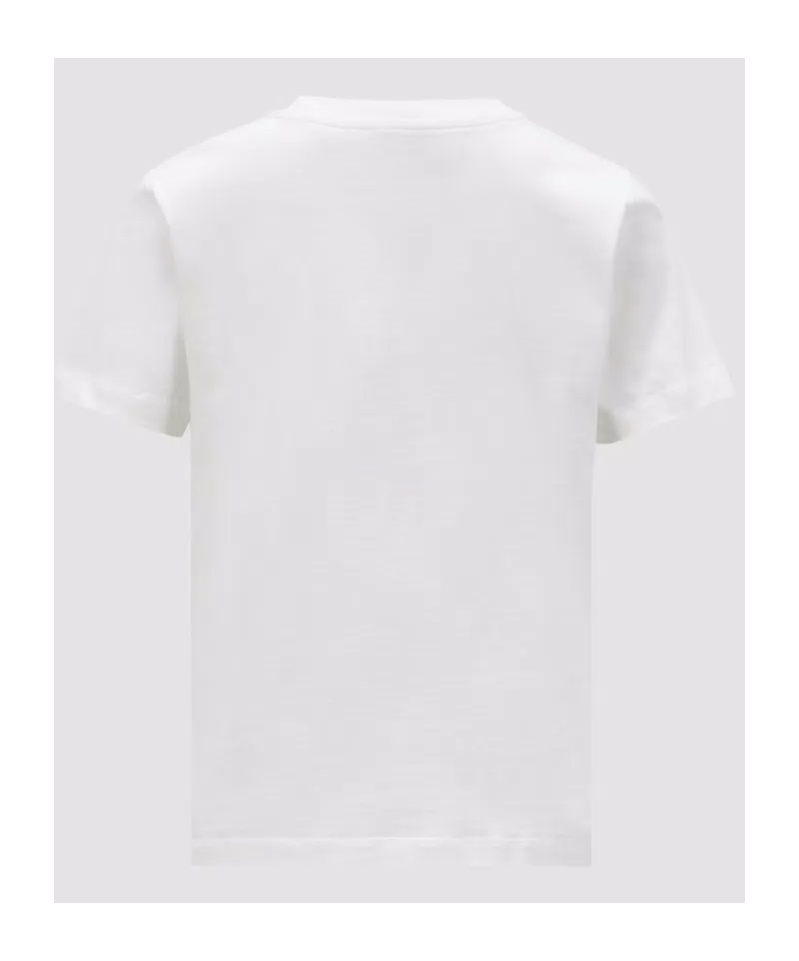 Moncler Enfant Logo Patch Crewneck T-shirt In White