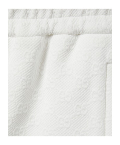 Gucci Embossed Gg Technical Jersey Shorts In White