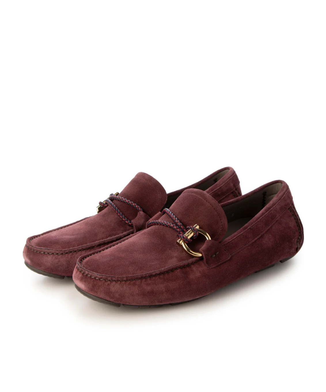 Ferragamo Loafers With Logo Buckle In Brown