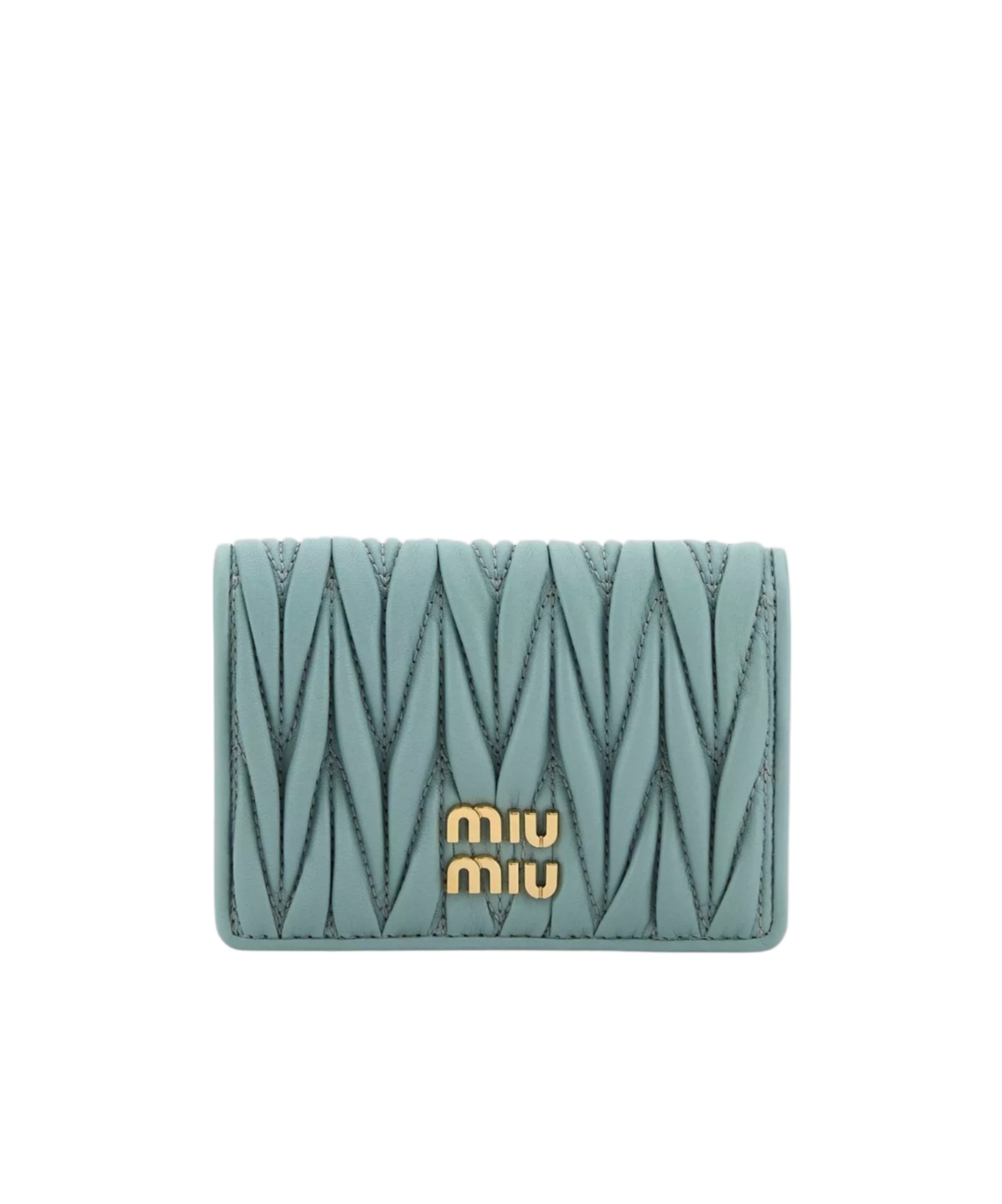 Miu Miu Matelass Card Bag In Green