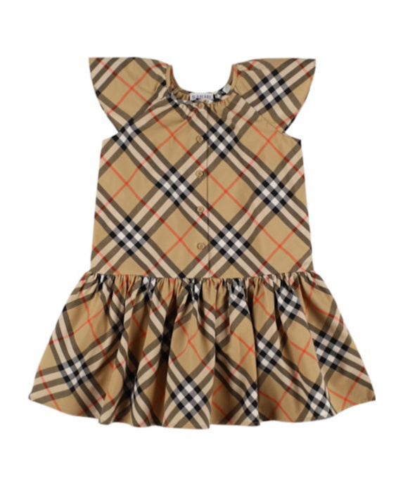 Burberry Check Print Cotton Poplin Dress