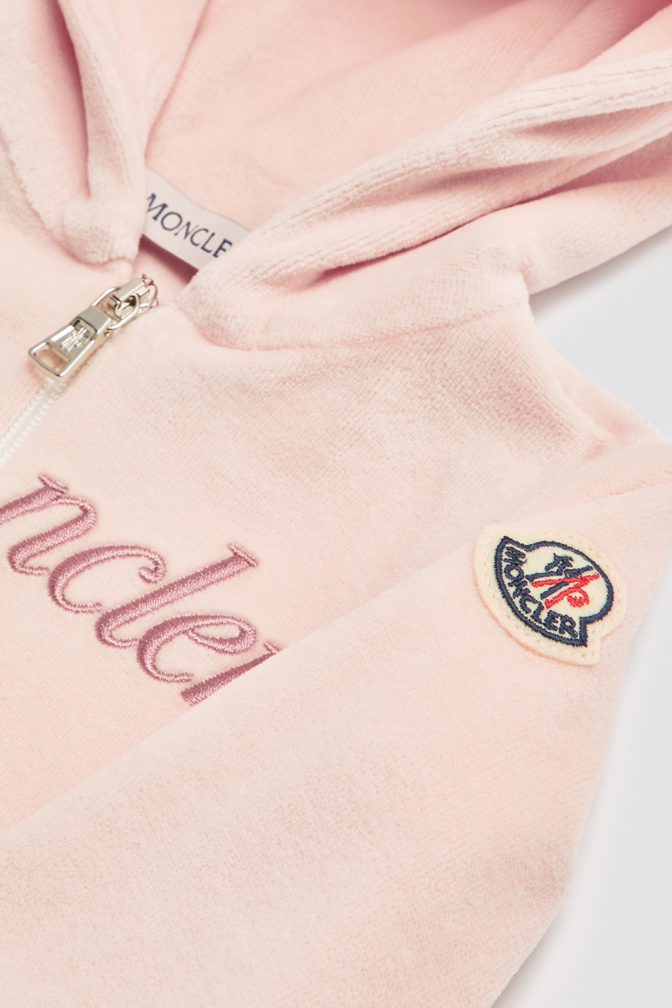 Moncler Logo-embroidered Fleece Tracksuit In Pink