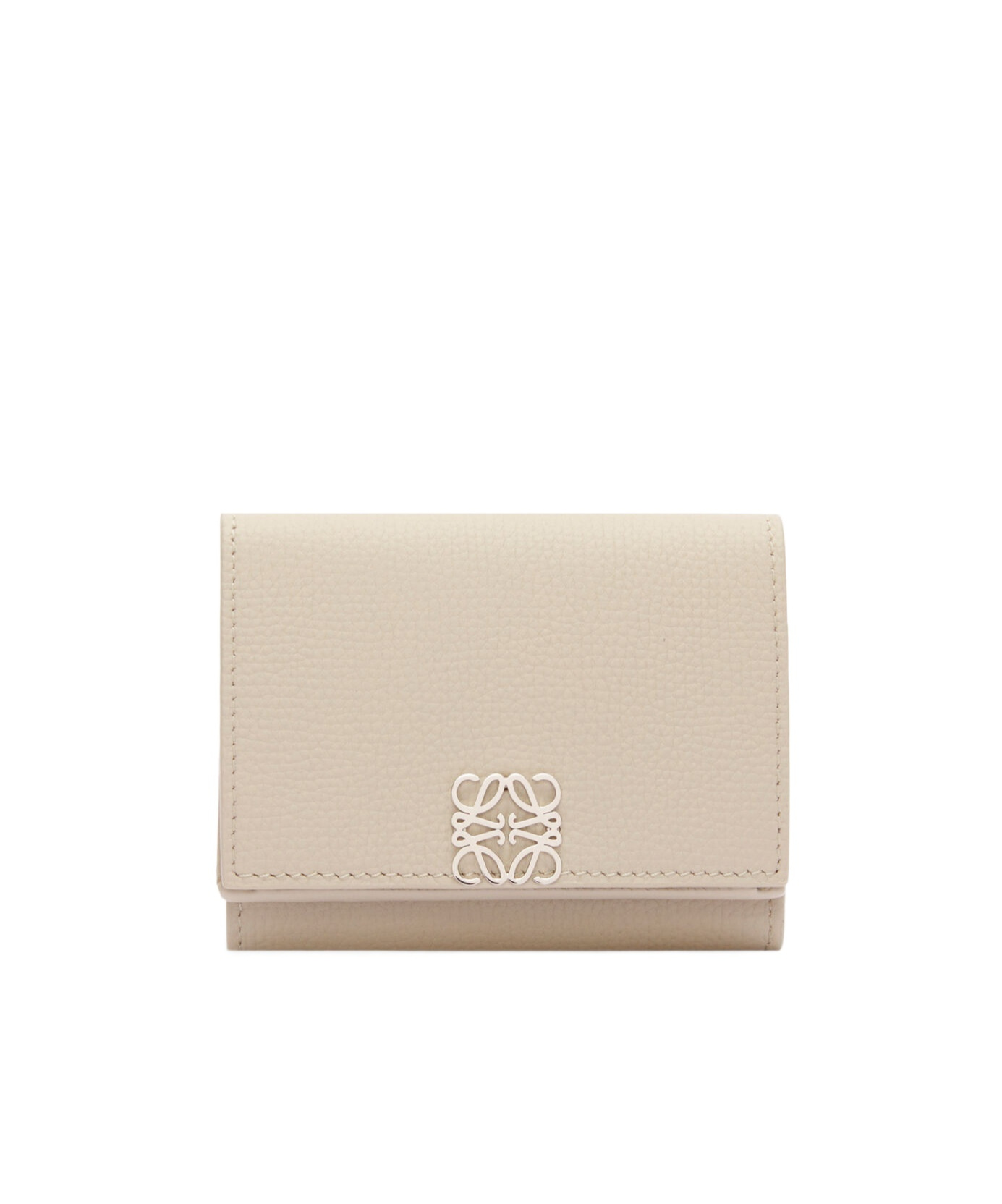 Loewe Anagram Trifold Wallet In Pebble Grained Calfskin In Brown