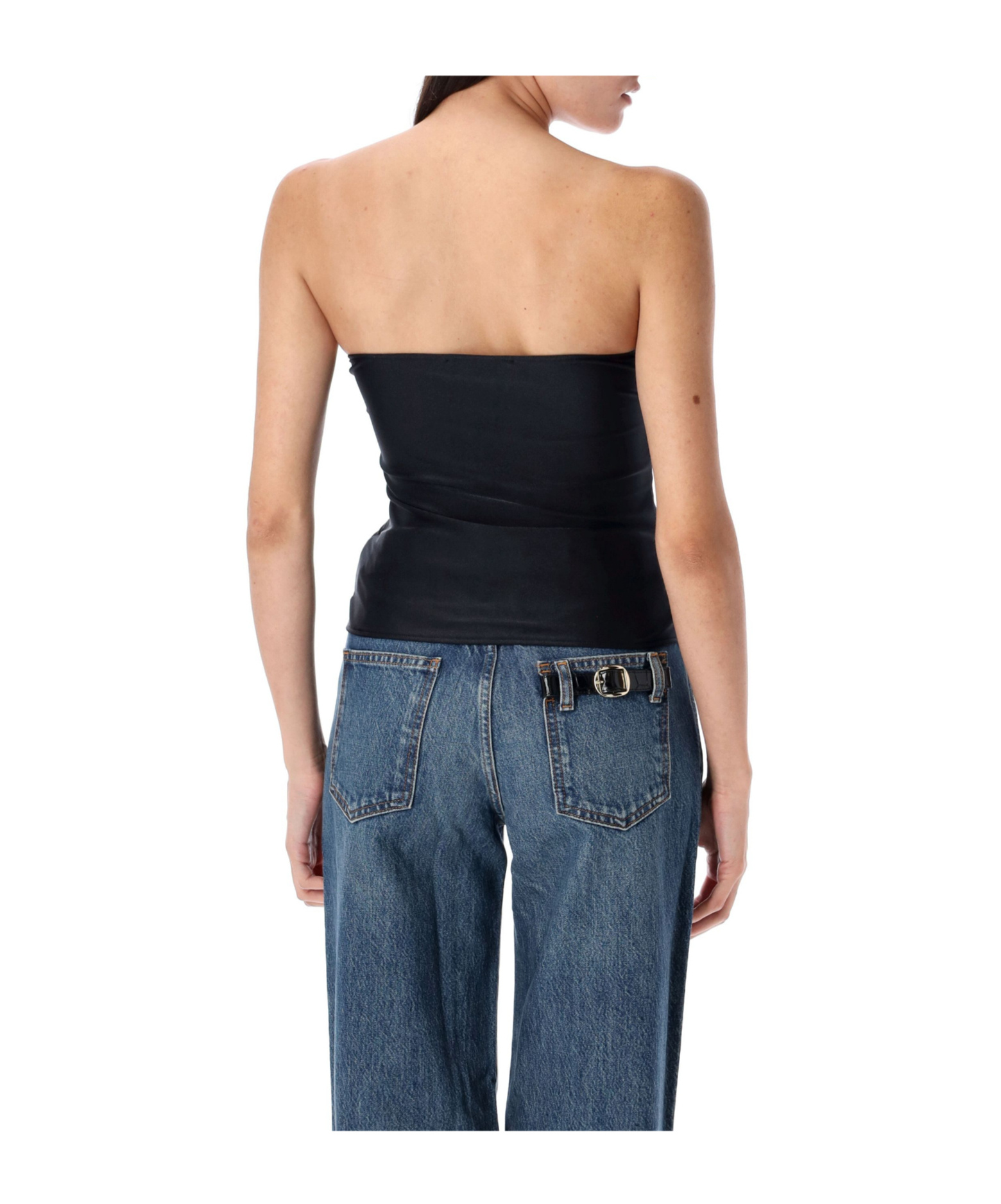 Coperni Multi-button Corset Top In Black