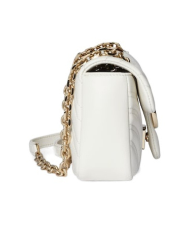 Gucci Gg Marmont Small Shoulder Bag In White