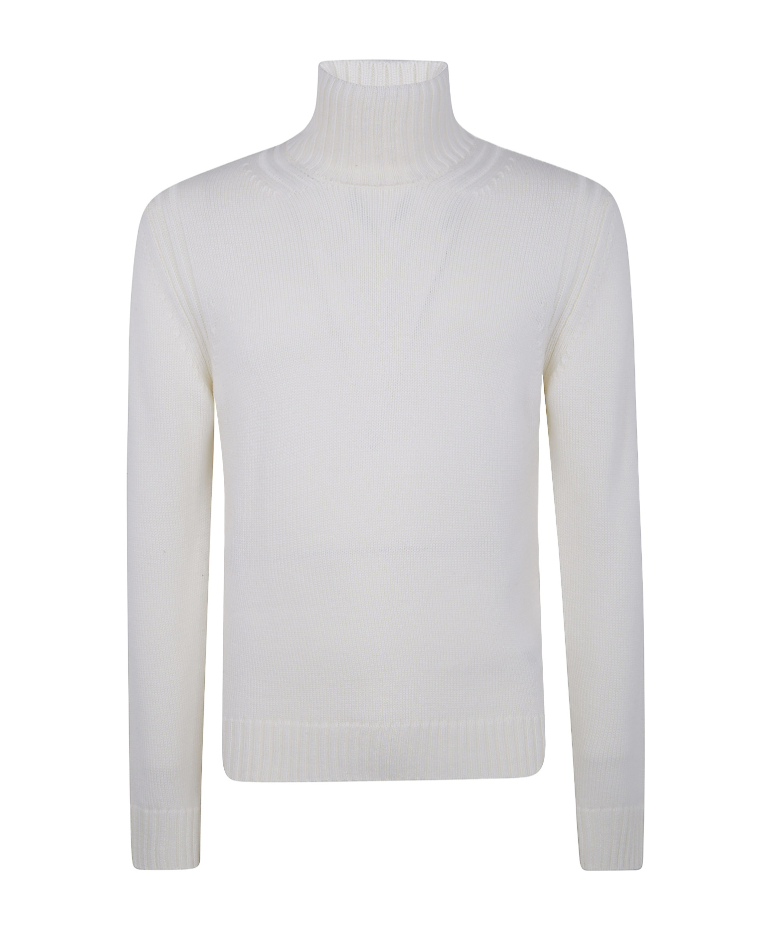 Dondup Ribbed Turtleneck Sweater Long Sleeves In White