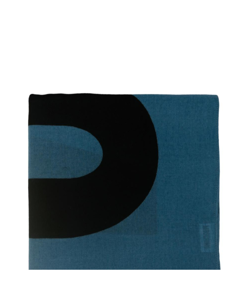 Moschino Patterned Scarf In Blue