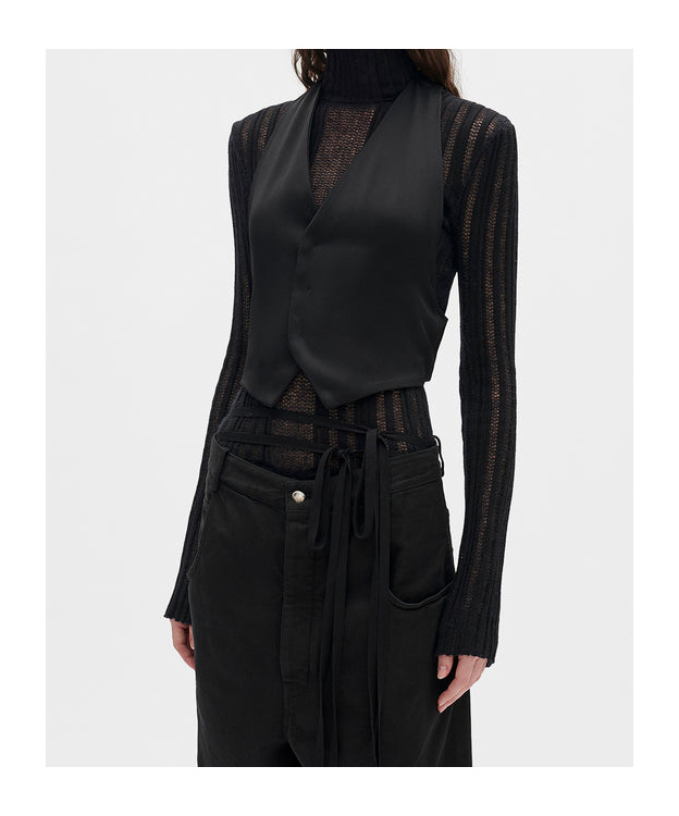 Ann Demeulemeester Mary Weste Aus Satin In Black