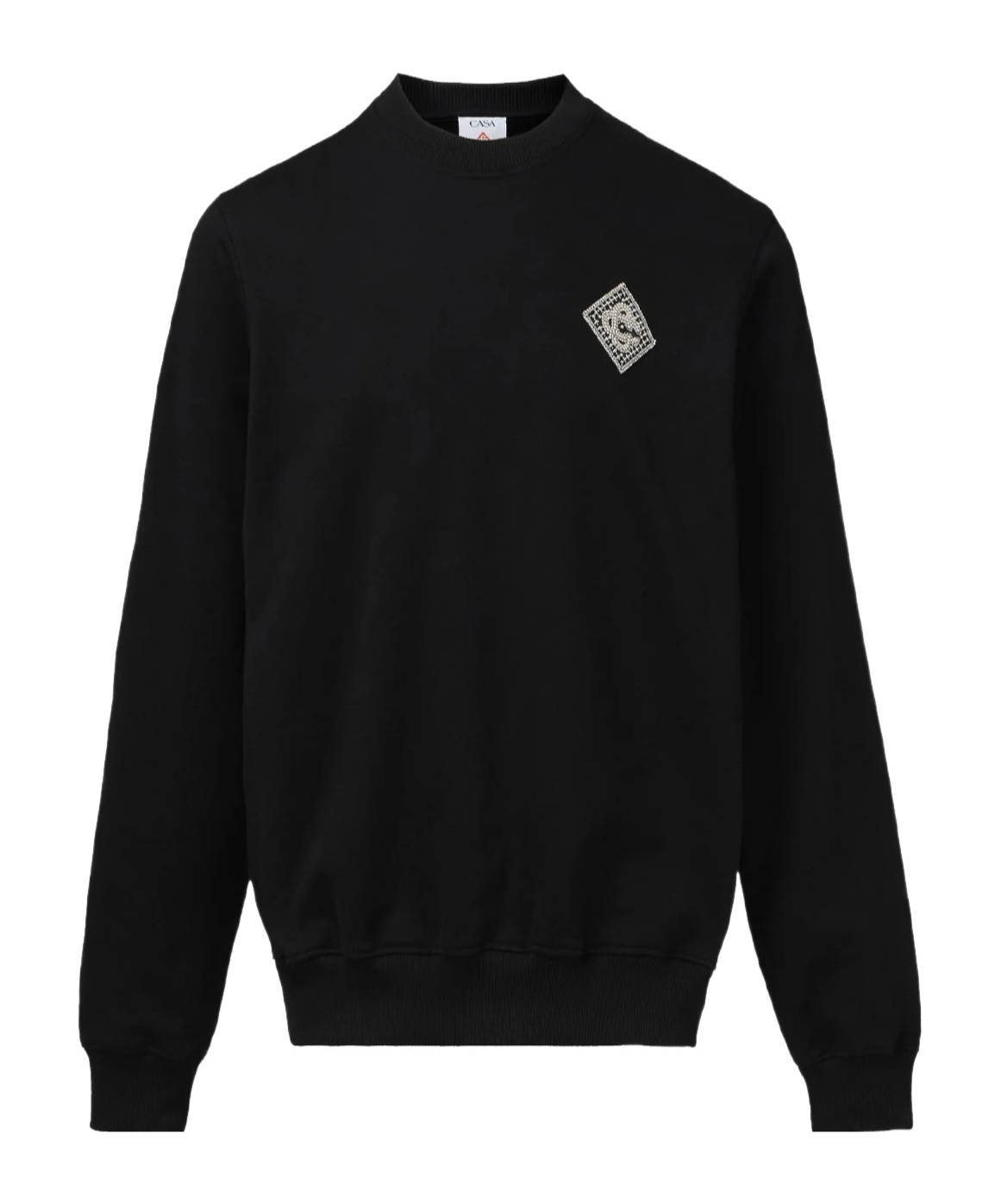 Casablanca Pearl Diamond Cc Patch Sweatshirt In Black