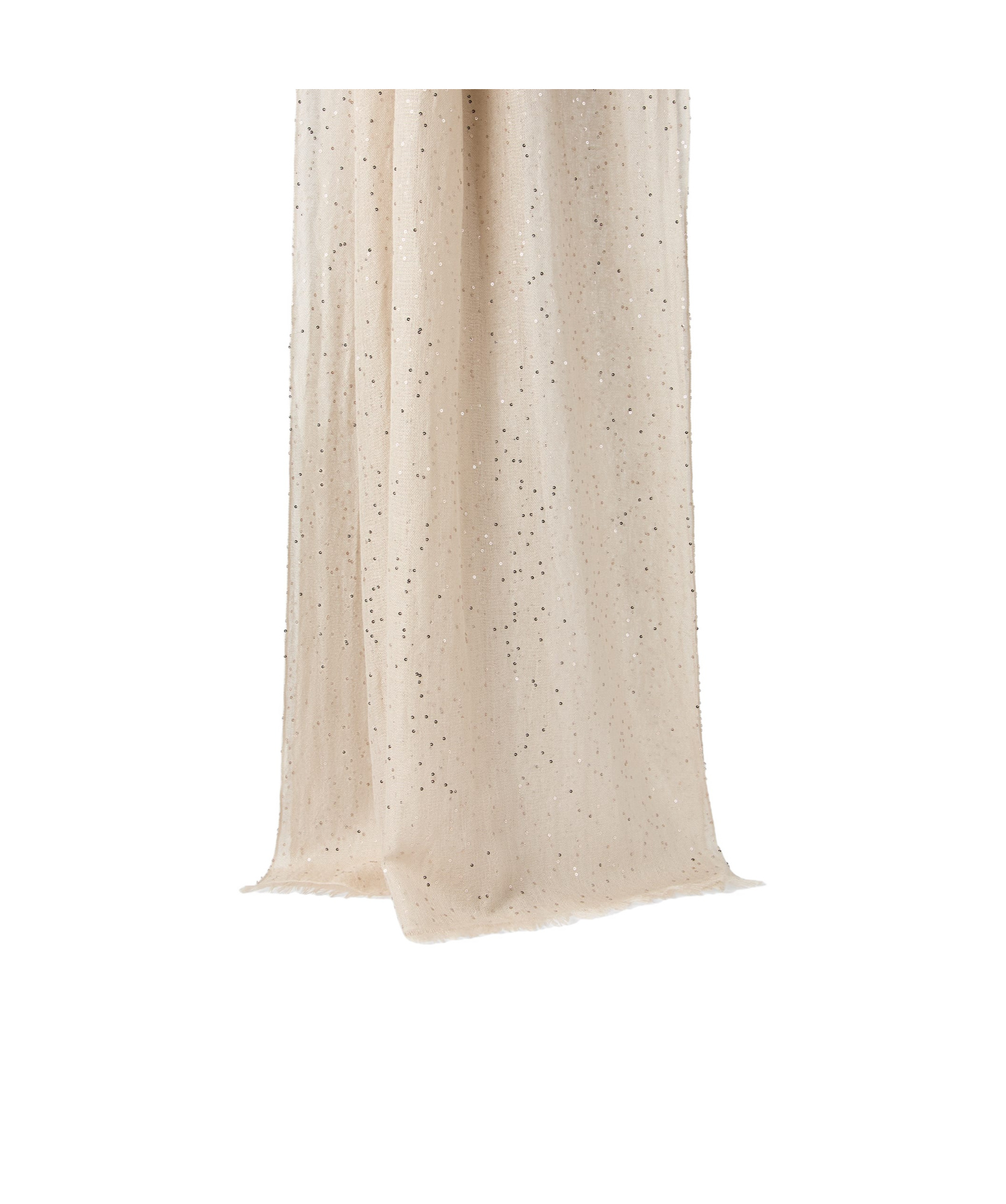 Brunello Cucinelli Cashmere And Silk Diamond Yarn Scarf In Nude