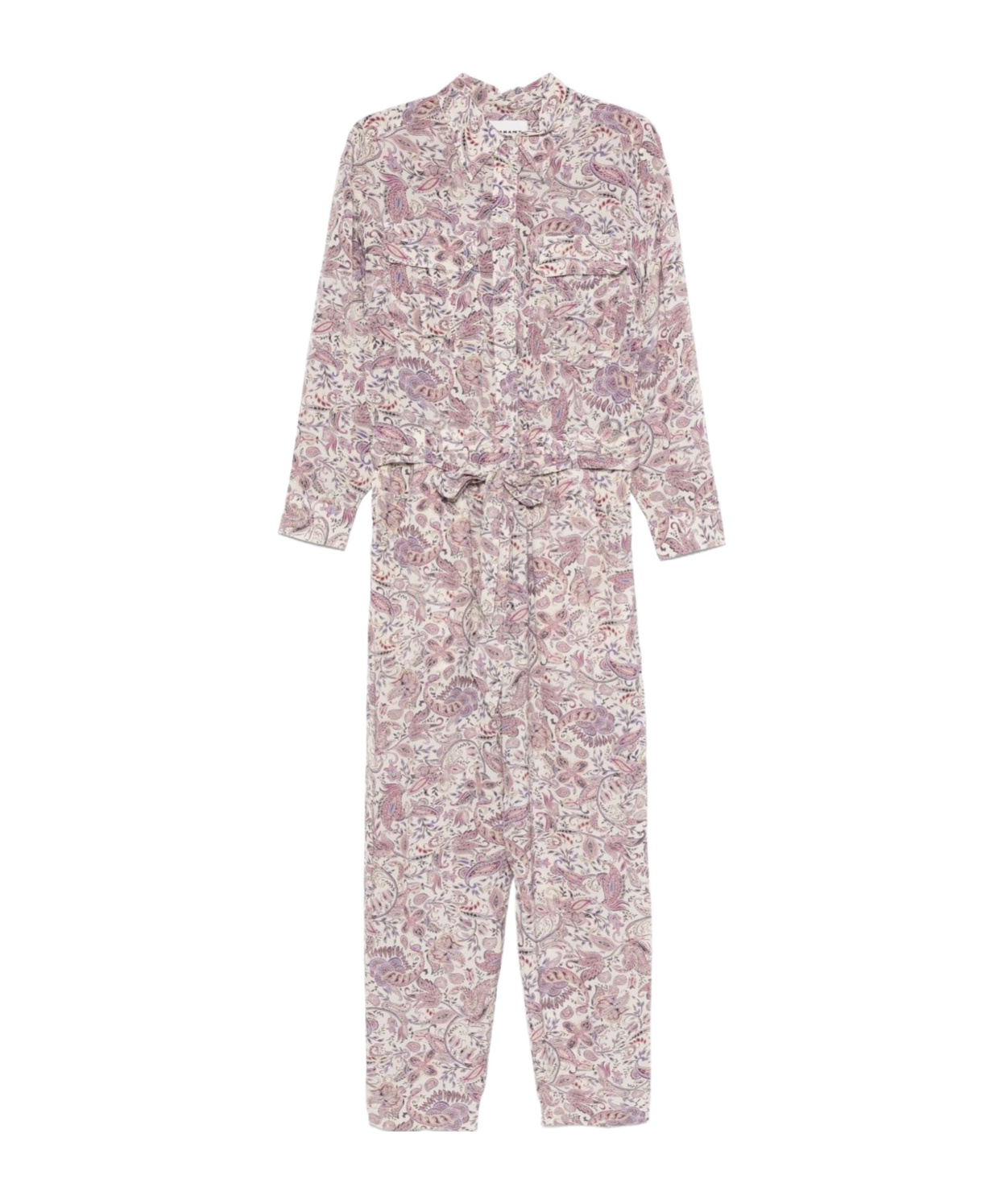 Isabel Marant Étoile Ziya Long Jumpsuit With Paisley Print In Nude