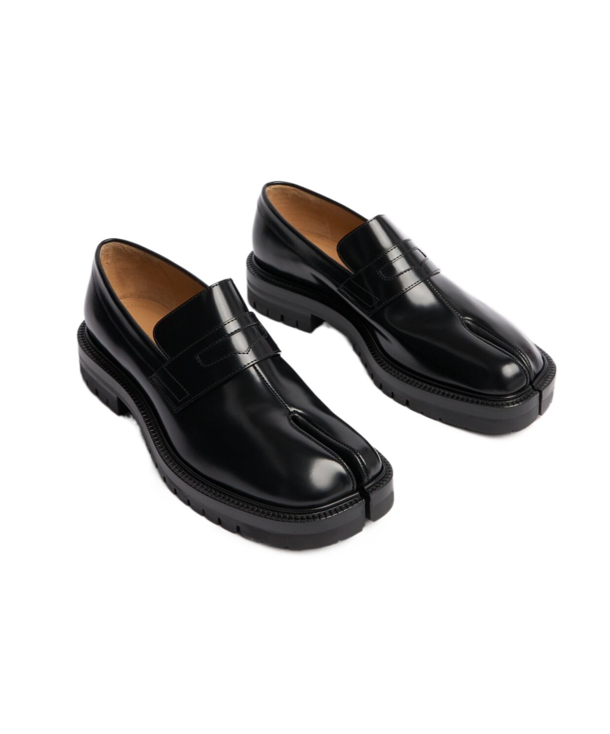 Maison Margiela Tabi Split-toe Glossed-leather Loafers