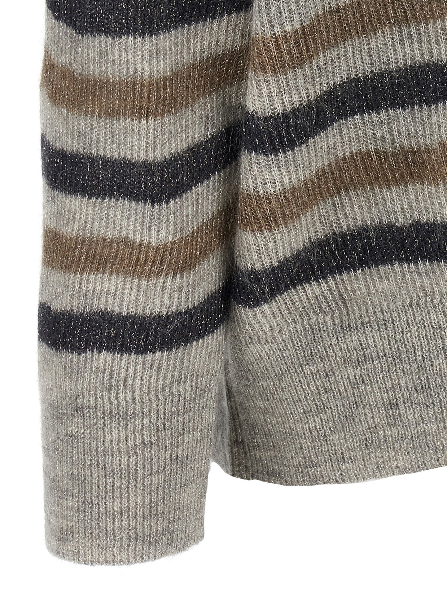 Brunello Cucinelli Lurex Wool Cardigan Sweaters And Cardigans Multicolor