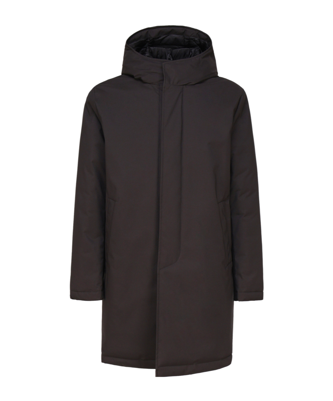 Fay Double Morning Raincoat In Black