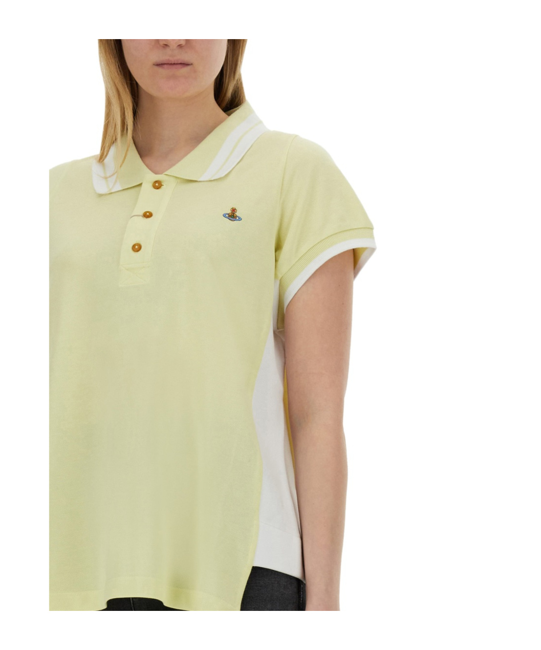 Vivienne Westwood Orb-embroidered Cotton Polo Top In Green