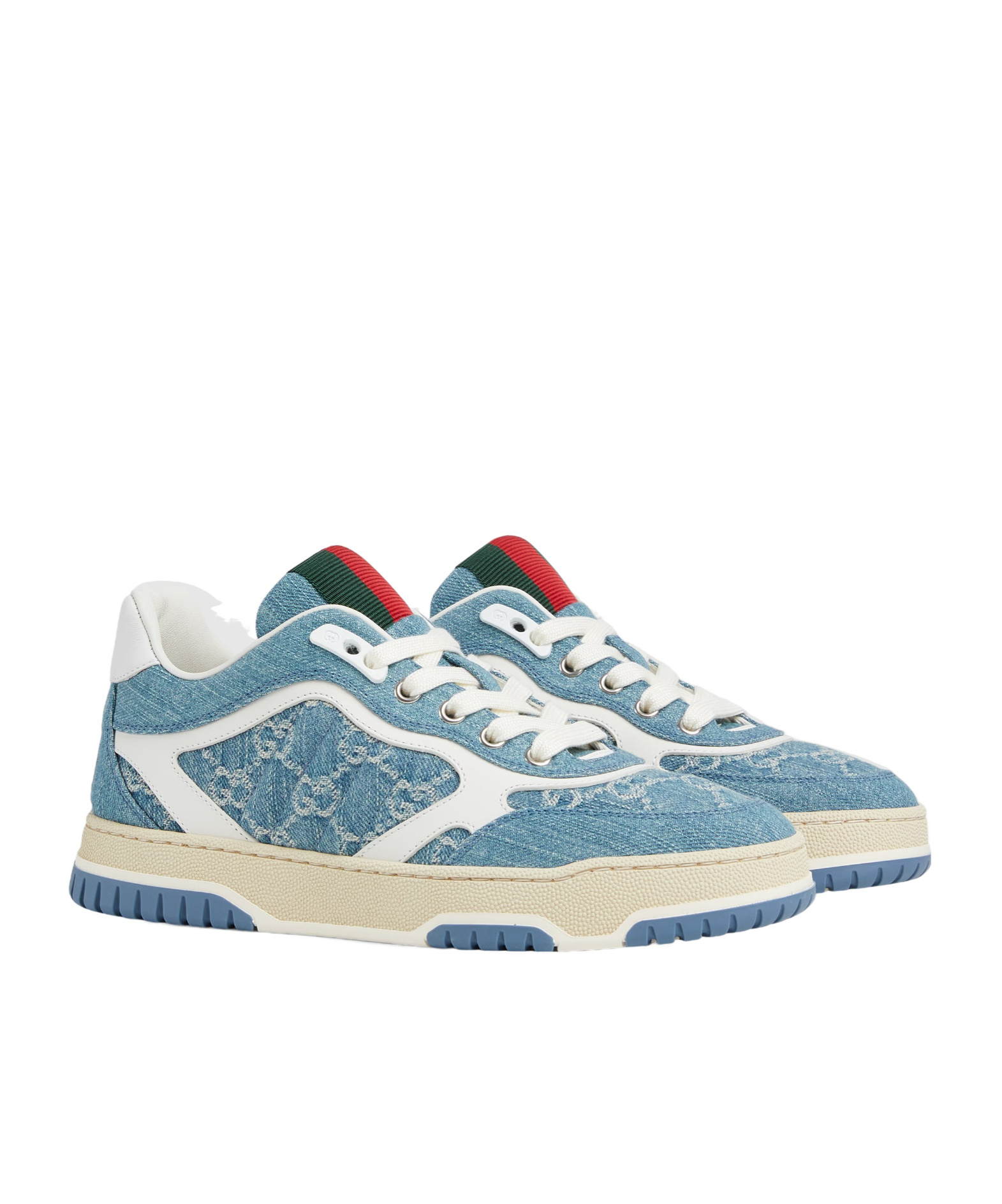 Gucci Re-web Denim Sneakers In Blue