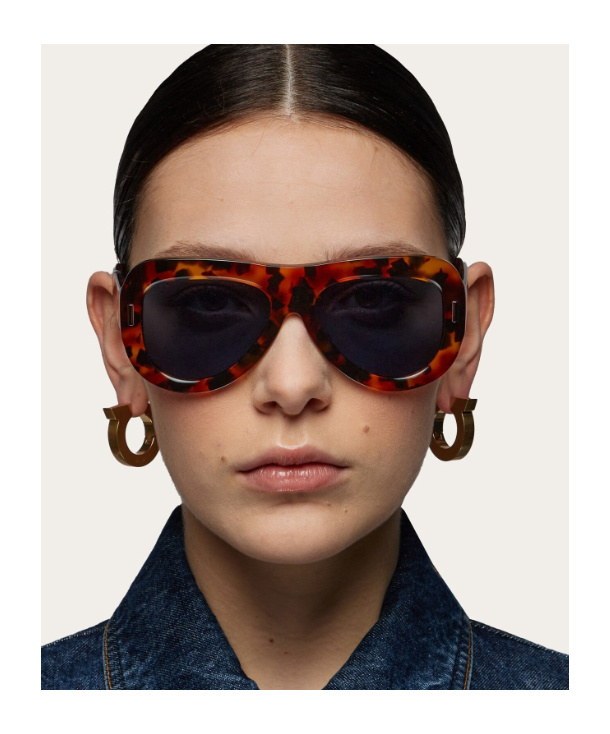 Ferragamo Rivets 57mm Aviator Sunglasses In Brown