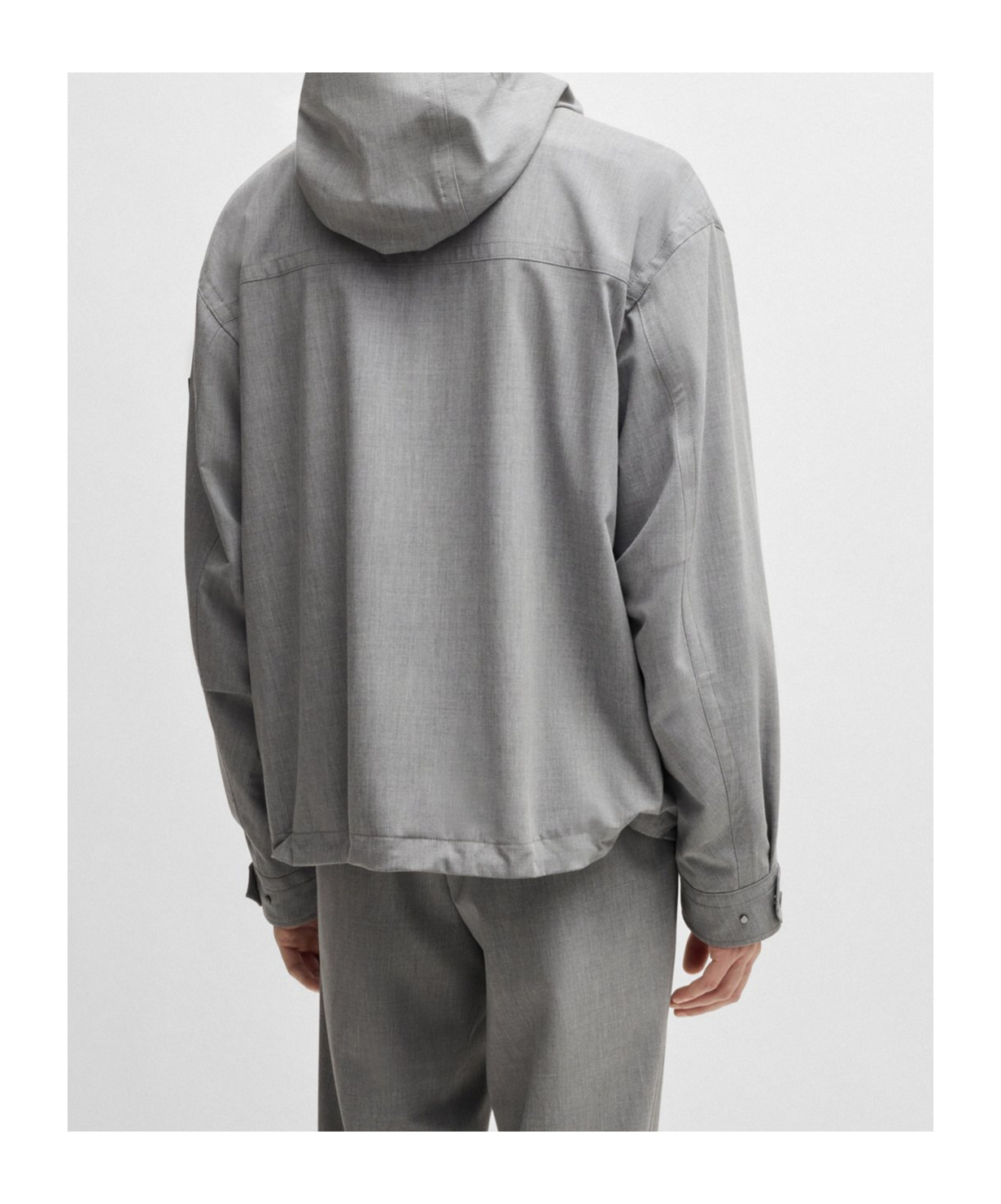 Hugo Boss Regular-fit Jacket In Performance-stretch Material In Gray