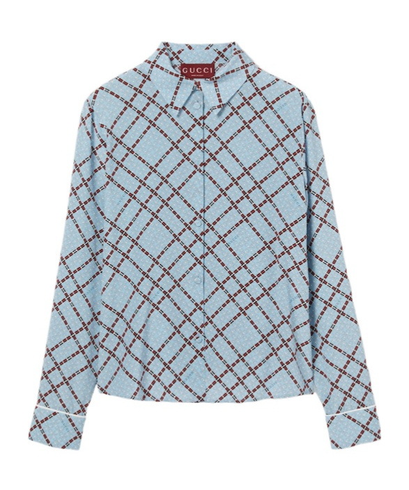 Gucci Printed Shirt In Blue