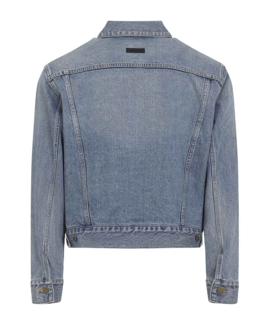 Fear Of God Light Indigo Blue Cotton Trucker Jacket With Overwashed Effect In Blue