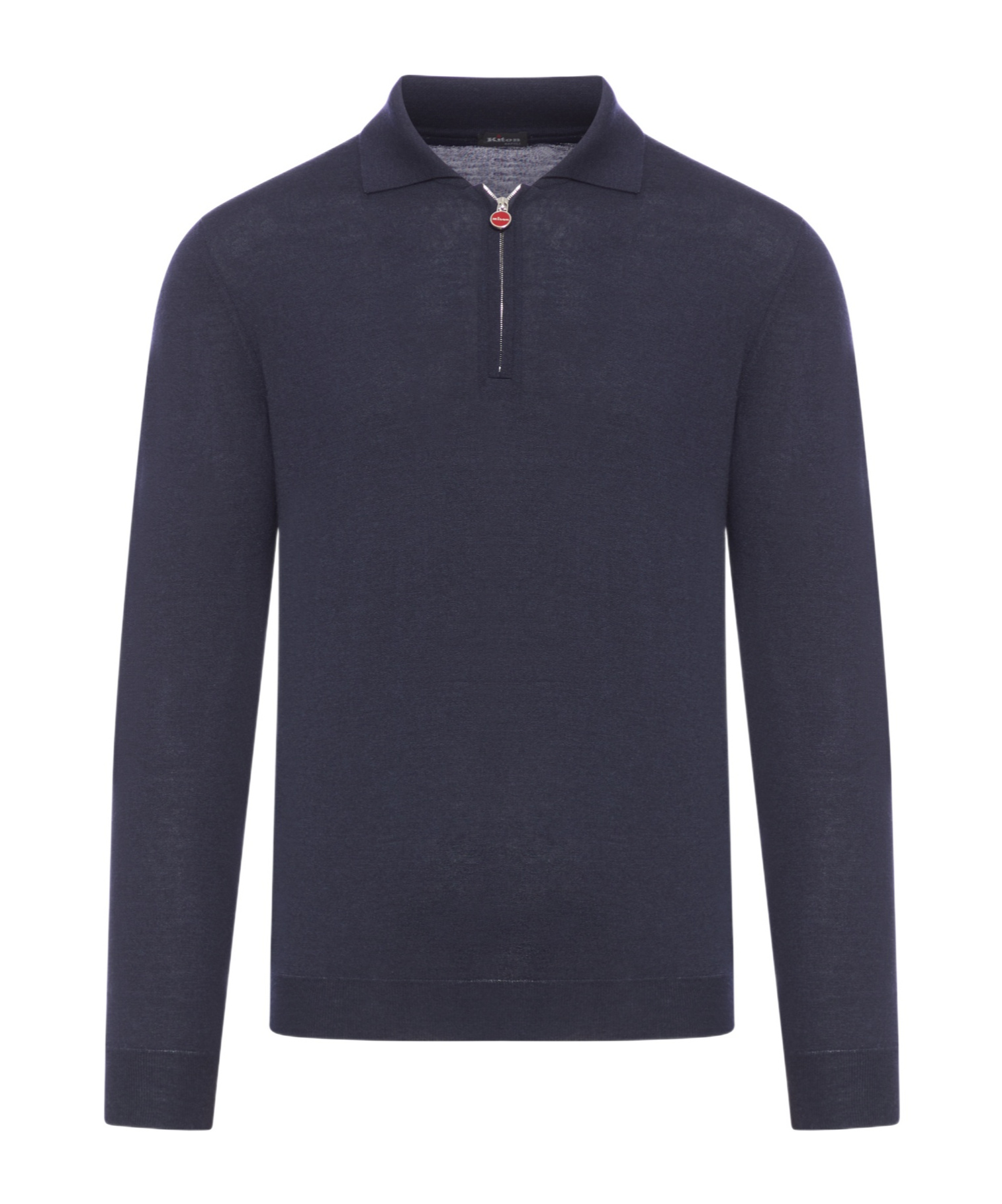 KITON ZIP-NECK LONG-SLEEVE POLO SHIRT
