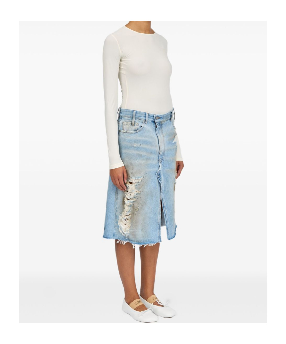 Mm6 Maison Margiela Knee Length And Midi Skirts In Light Blue