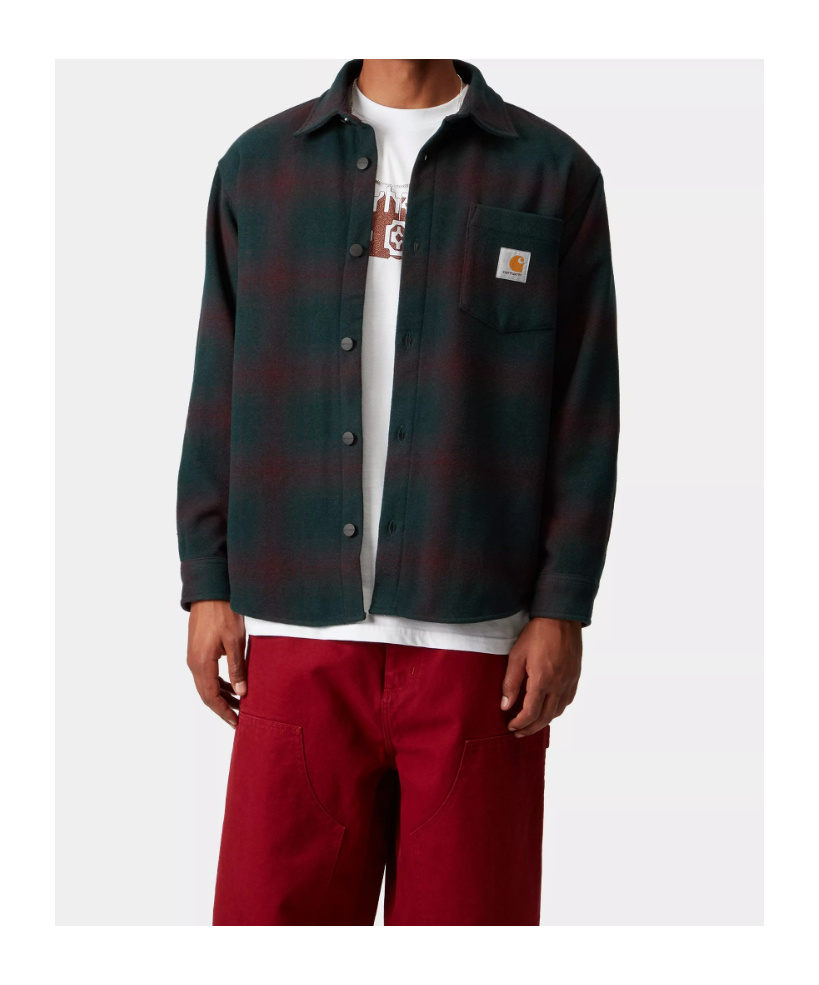 Carhartt Long Sleeve Plaid Shirt With Chest Pocket In Blue