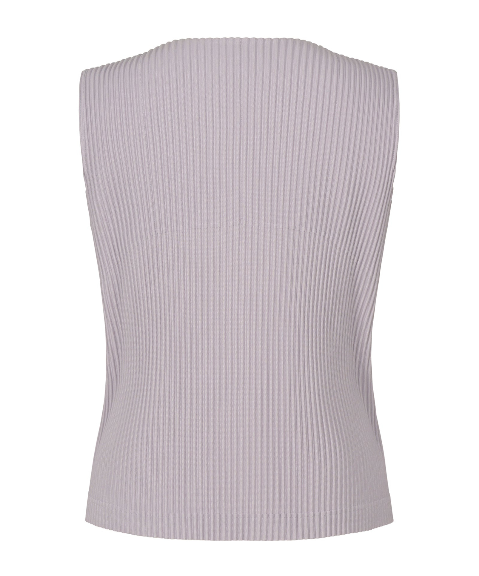 Issey Miyake Pleated Sleeveless V-neck Ribbed Vest