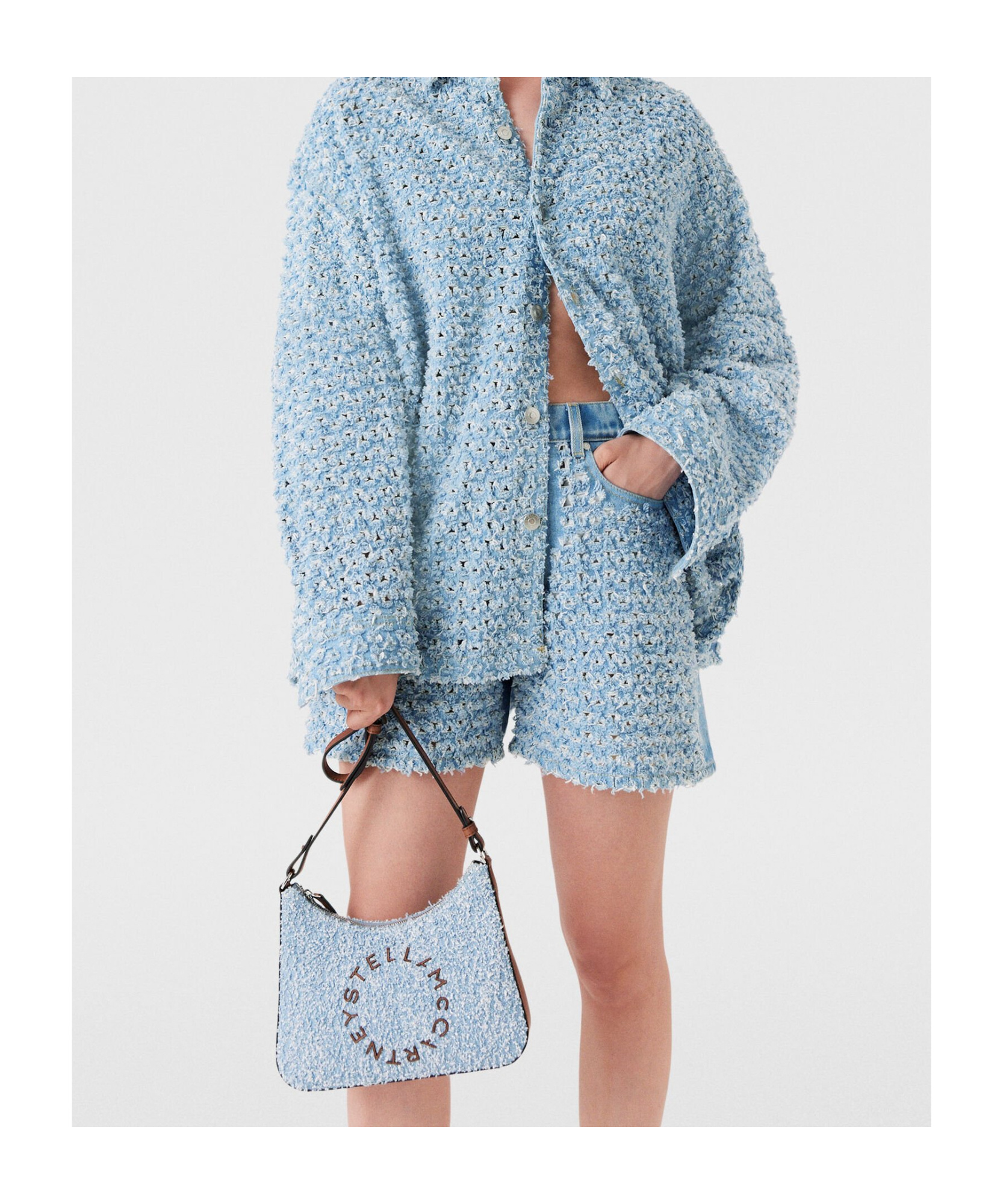 Stella Mccartney Belt-loop Denim Shorts In Blue