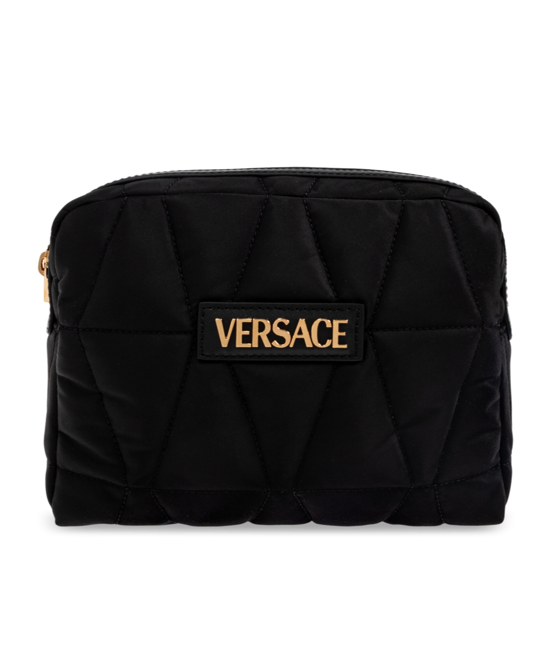 Versace Zippered Shoulder Bag In Black