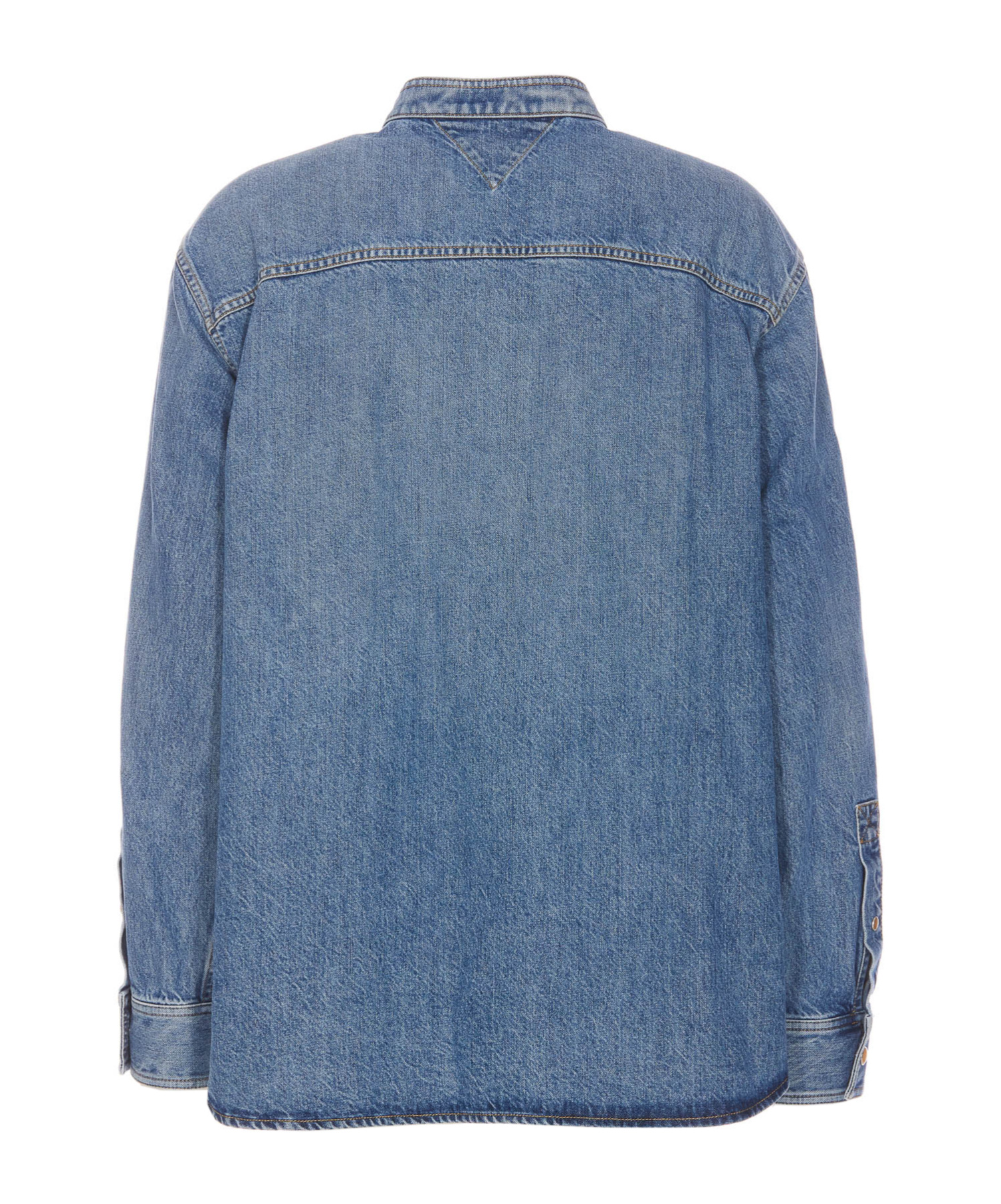 Bottega Veneta Denim Shirt With Flap Pockets And Contrasting Stitching In Blue