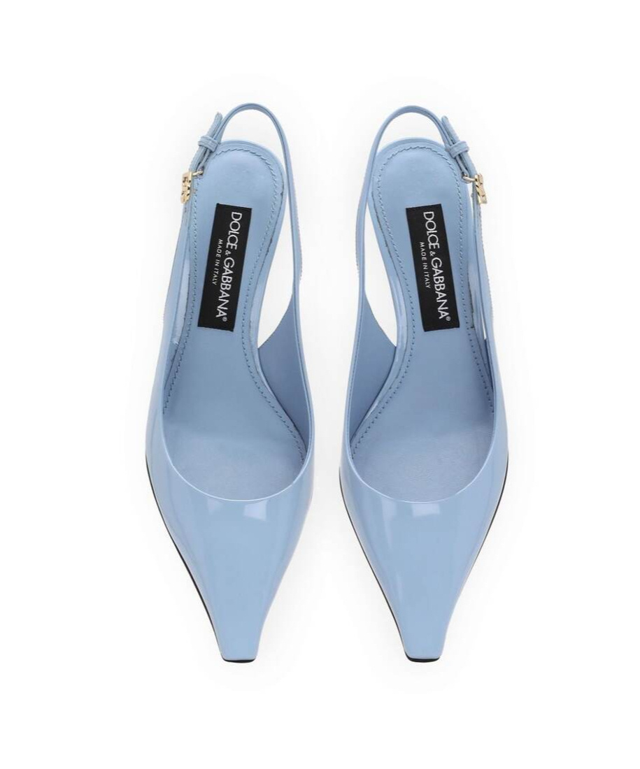 Dolce & Gabbana 60mm Mun Patent Leather Slingback Pumps In Blue