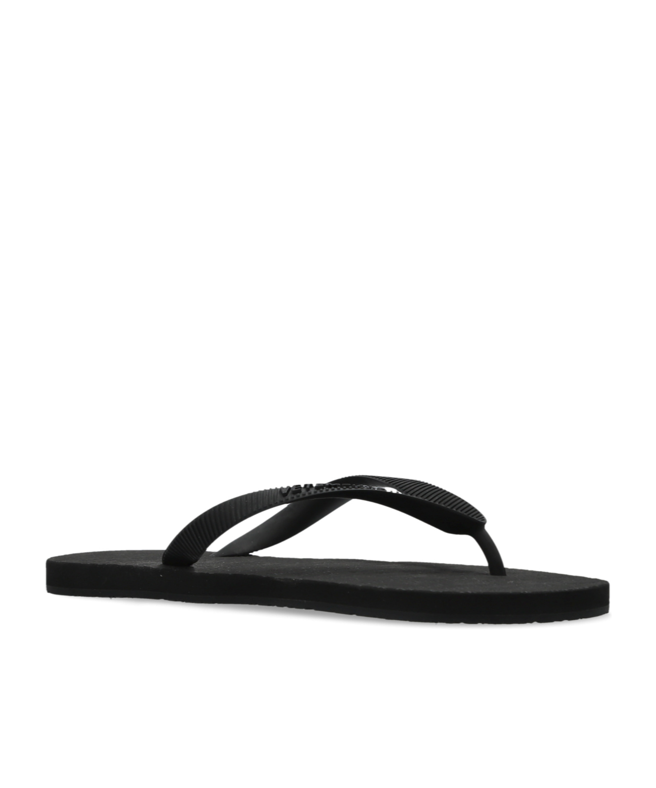 Vetements Logo-embossed Flip Flops In Black