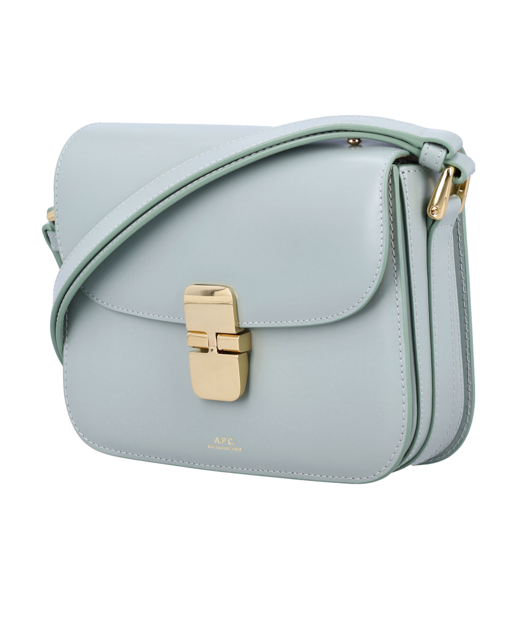 Apc A.p.c. Grace Small Leather Crossbody Bag In Gray