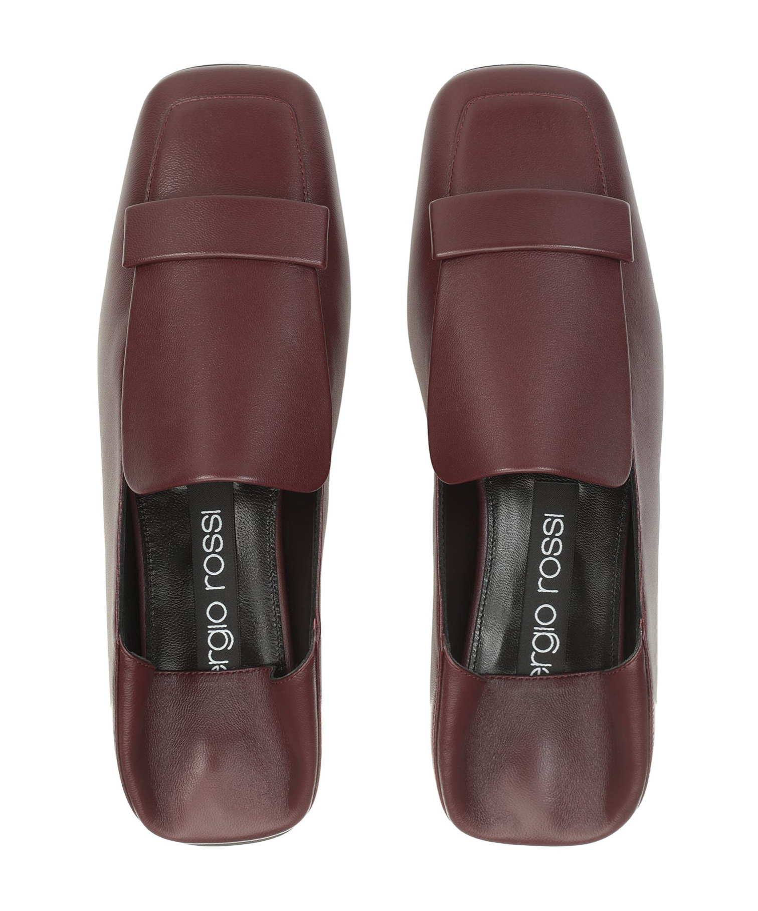 Sergio Rossi Square Head Loafer Shoes In Red