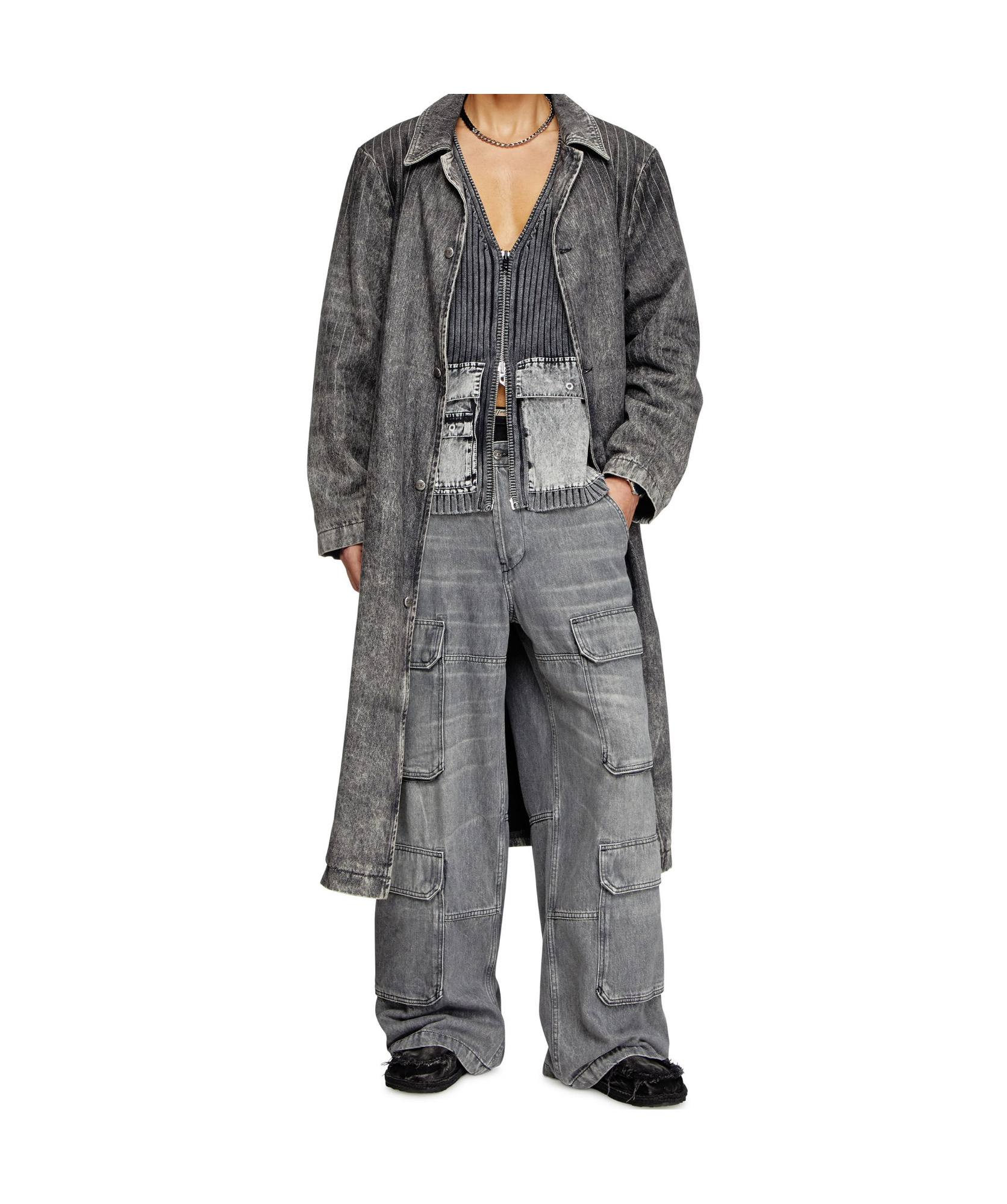 Diesel Gray Relaxed D-touch Odcbe Jeans In Gray