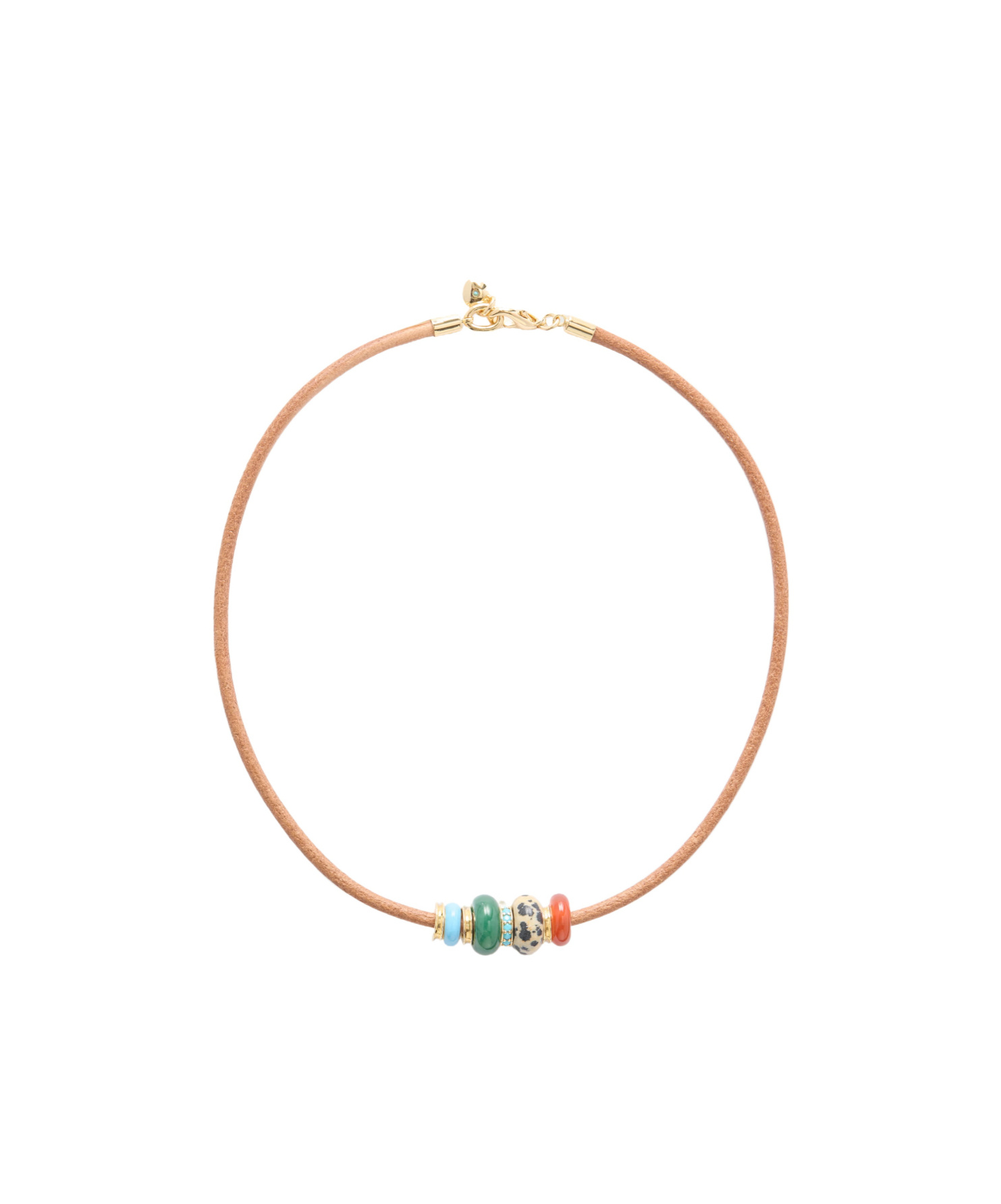 Assouline Multibead Leather Necklace In Brown