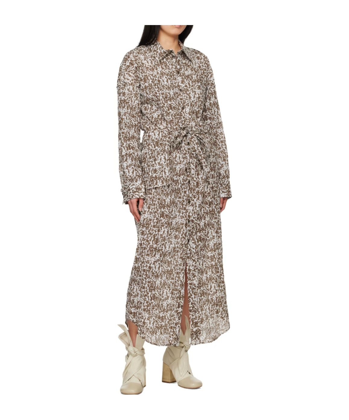 Lemaire Printed Lapel Dress In Multicolor