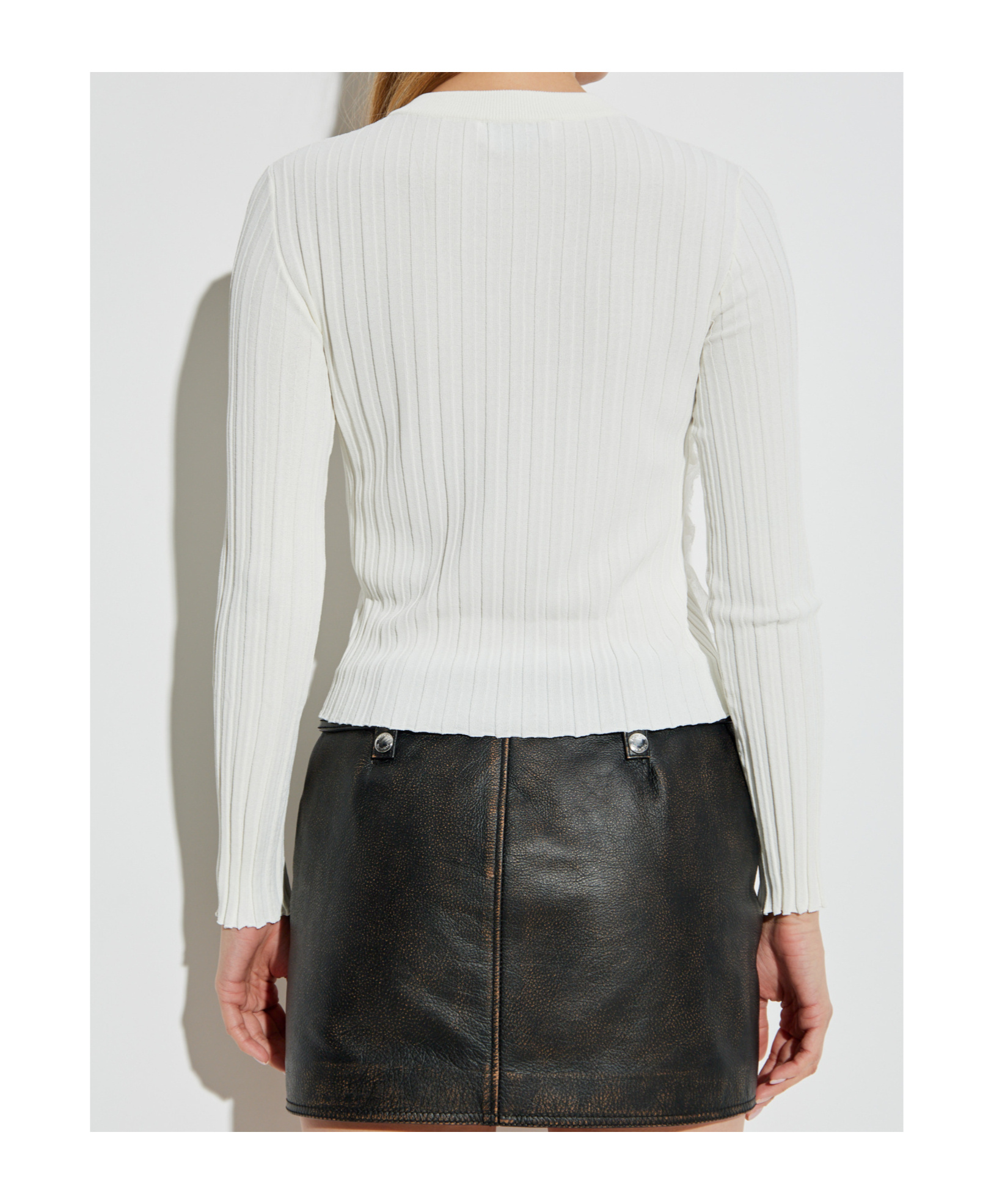 Alexander Mcqueen Ribbed-knit Asymmetric Top In White