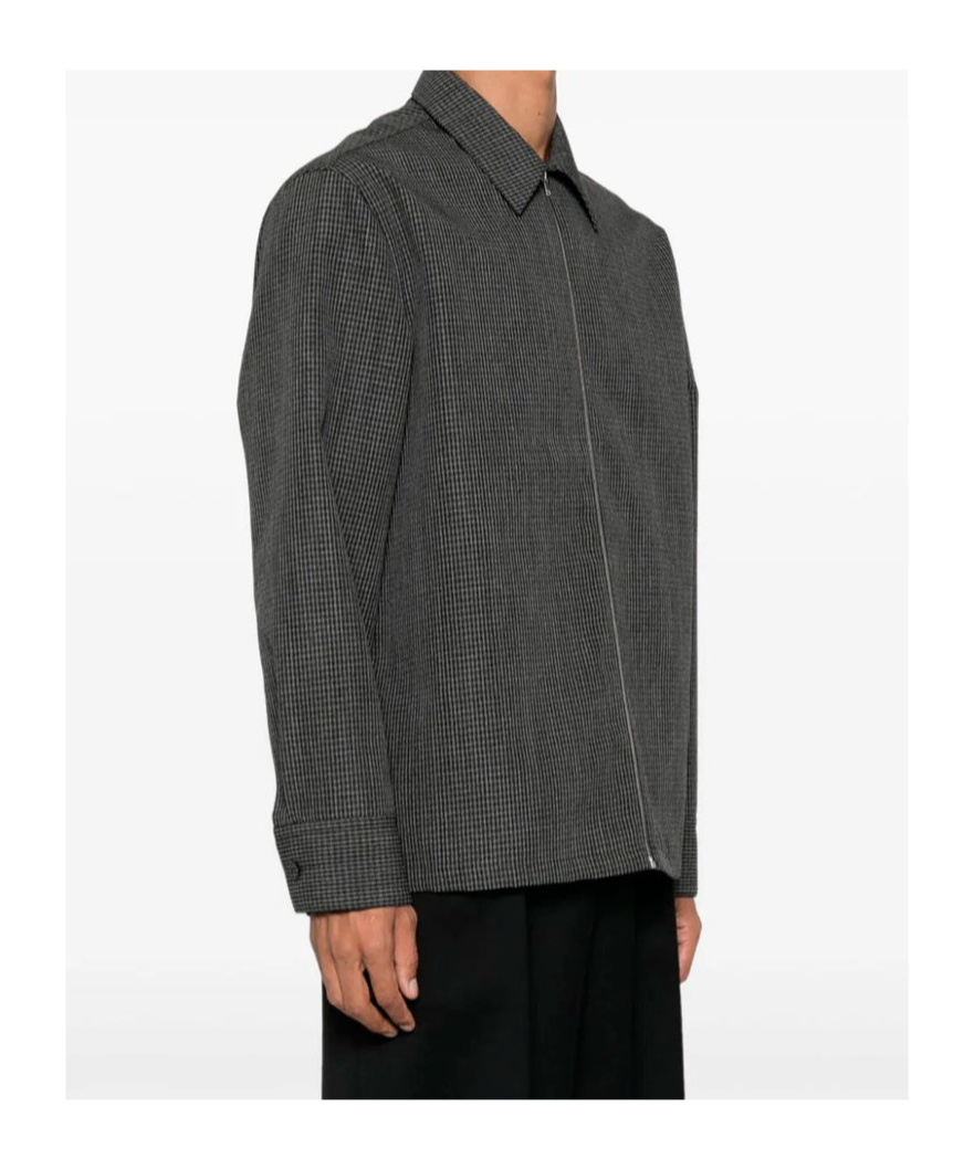 Jil Sander Checkered Shirt In Black